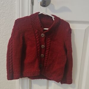 Cozy Red Knit Kids Jacket